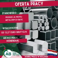 PRODUKCJA METALOWYCH PROFILI  W HOLANDII (M/K)