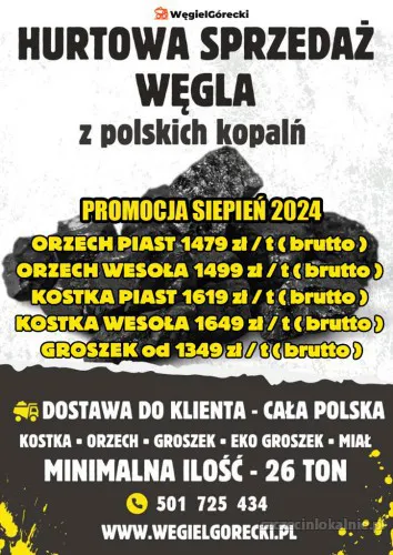 Węgiel hurtowy z Polski - Sierpniowa promocja 2024